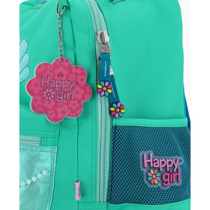 Mochila Chenson Happy Girl modelo SHELLISH color verdeazul con RUEDAS