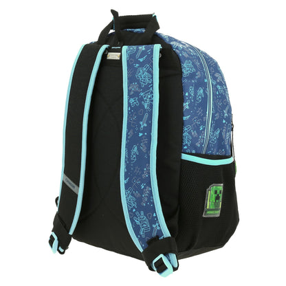 Mochila Chenson Minecraft modelo WUNDER color azul con negro