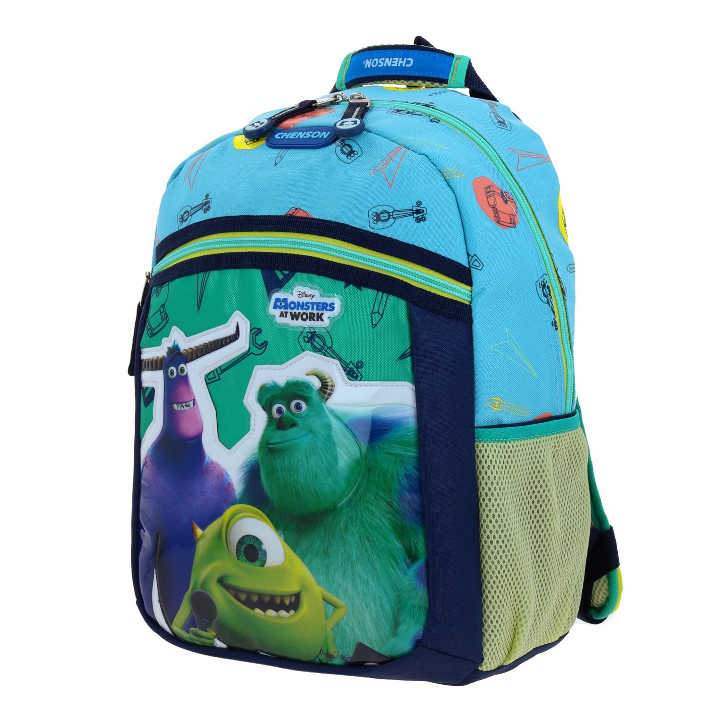 Mochila Chenson Disney Monsters at Work modelo AUFTER color azul tamaño KINDER