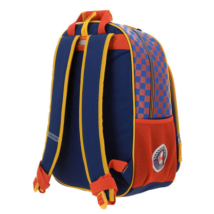 Mochila Chenson Super Mario Bros modelo VELOZ color azul con naranja