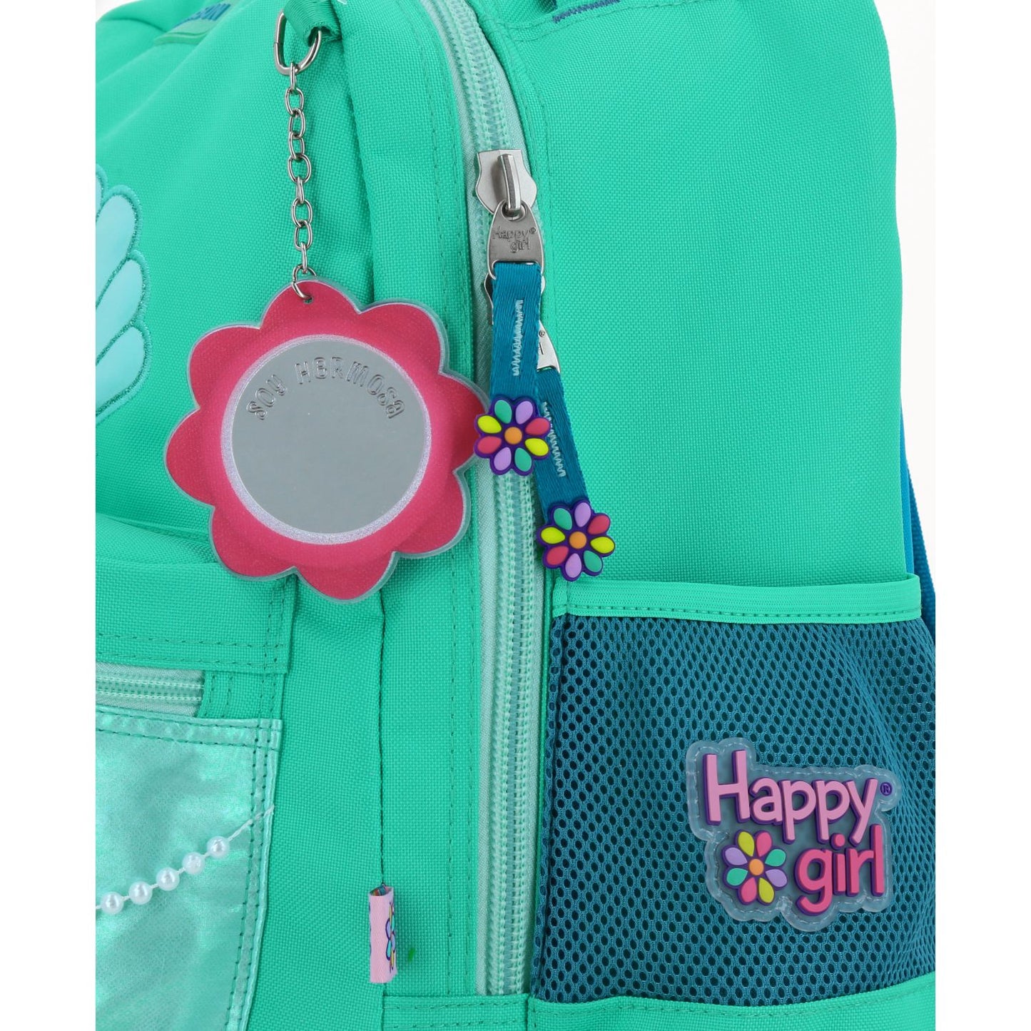 Mochila Chenson Happy Girl modelo SHELLISH color verdeazul con RUEDAS