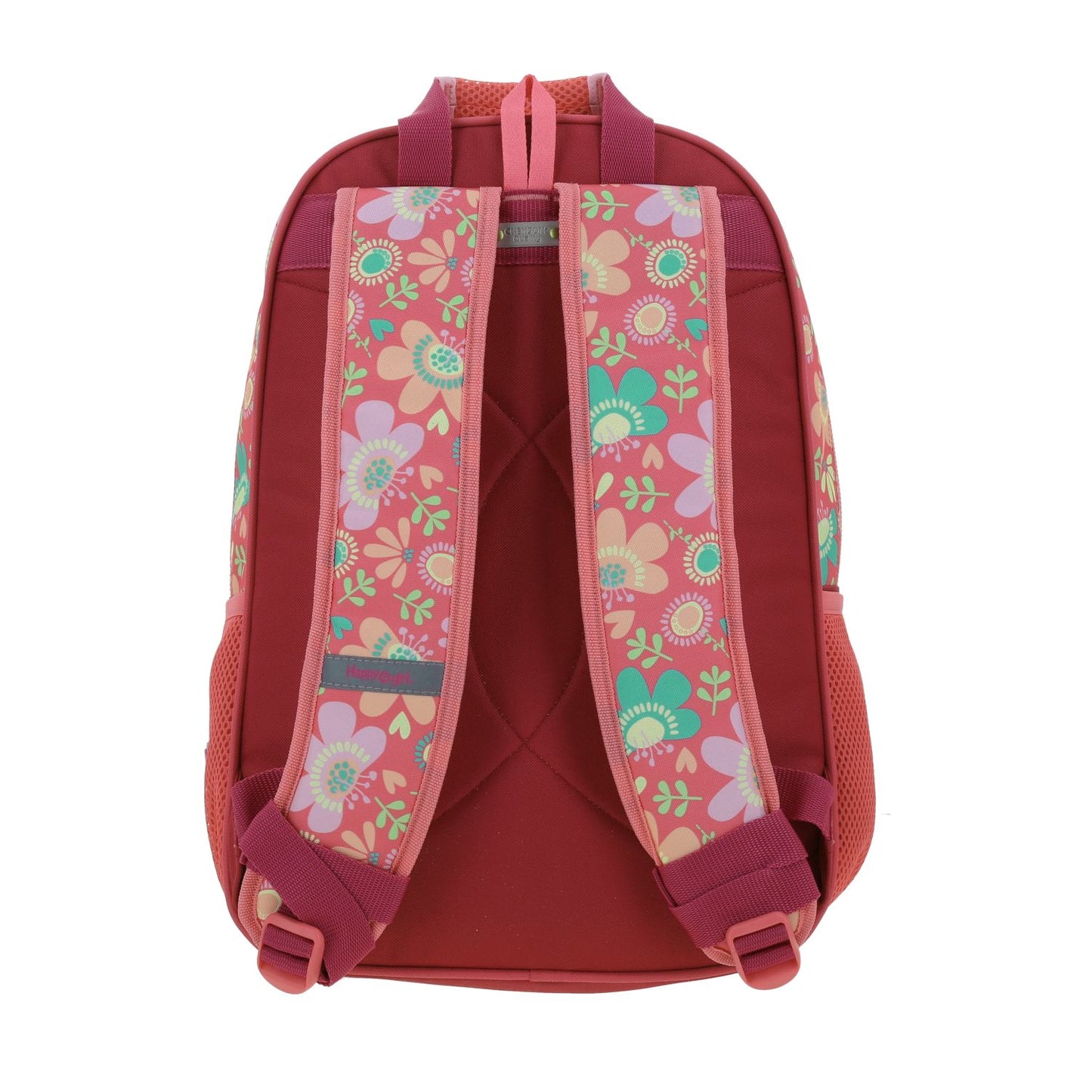 Mochila Chenson Happy Girl modelo FLORIS color rosa con rojo