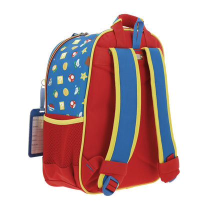 Mochila Chenson Super Mario Bros modelo MUSH color azul con rojo tamaño KINDER