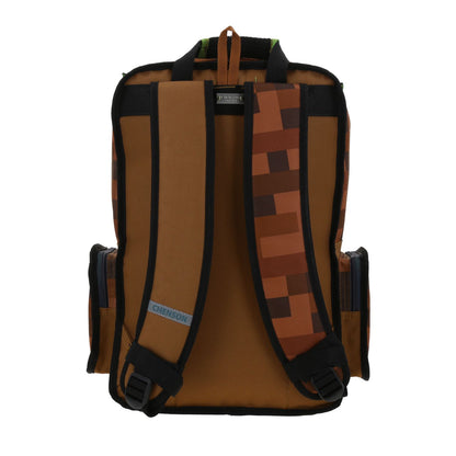 Mochila Chenson Minecraft modelo PEXEL color ladrillo con verde