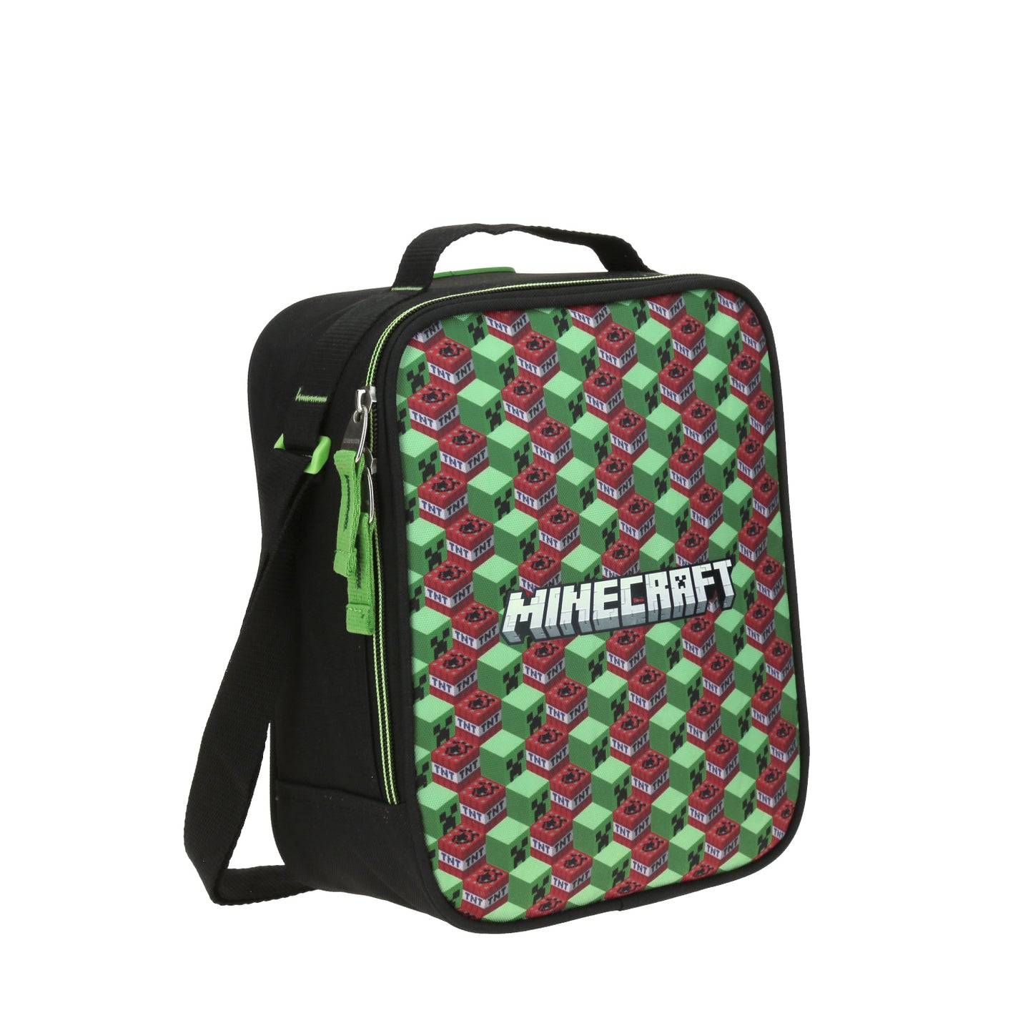 Lonchera Chenson Minecraft modelo YANKE color verde con naranja y negro