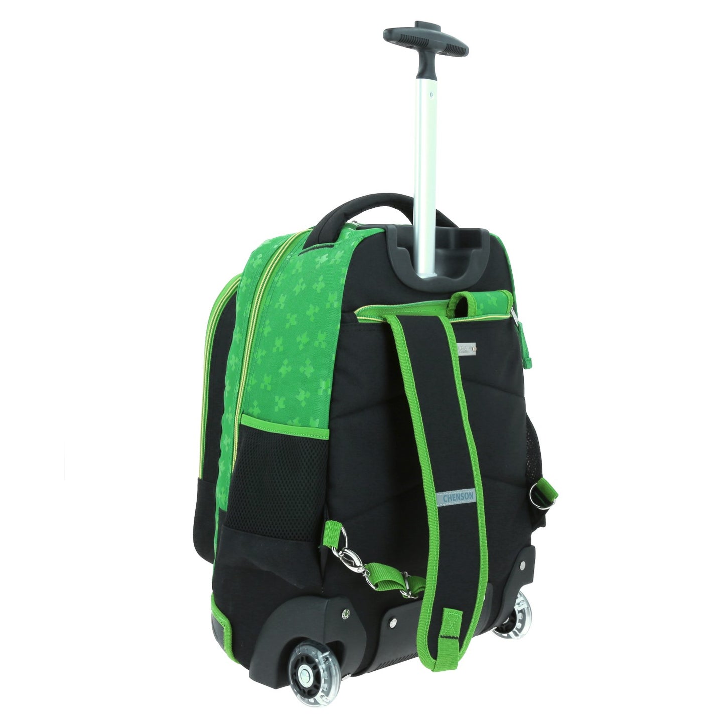 Mochila Chenson Minecraft modelo DUPPER color con verde con RUEDAS