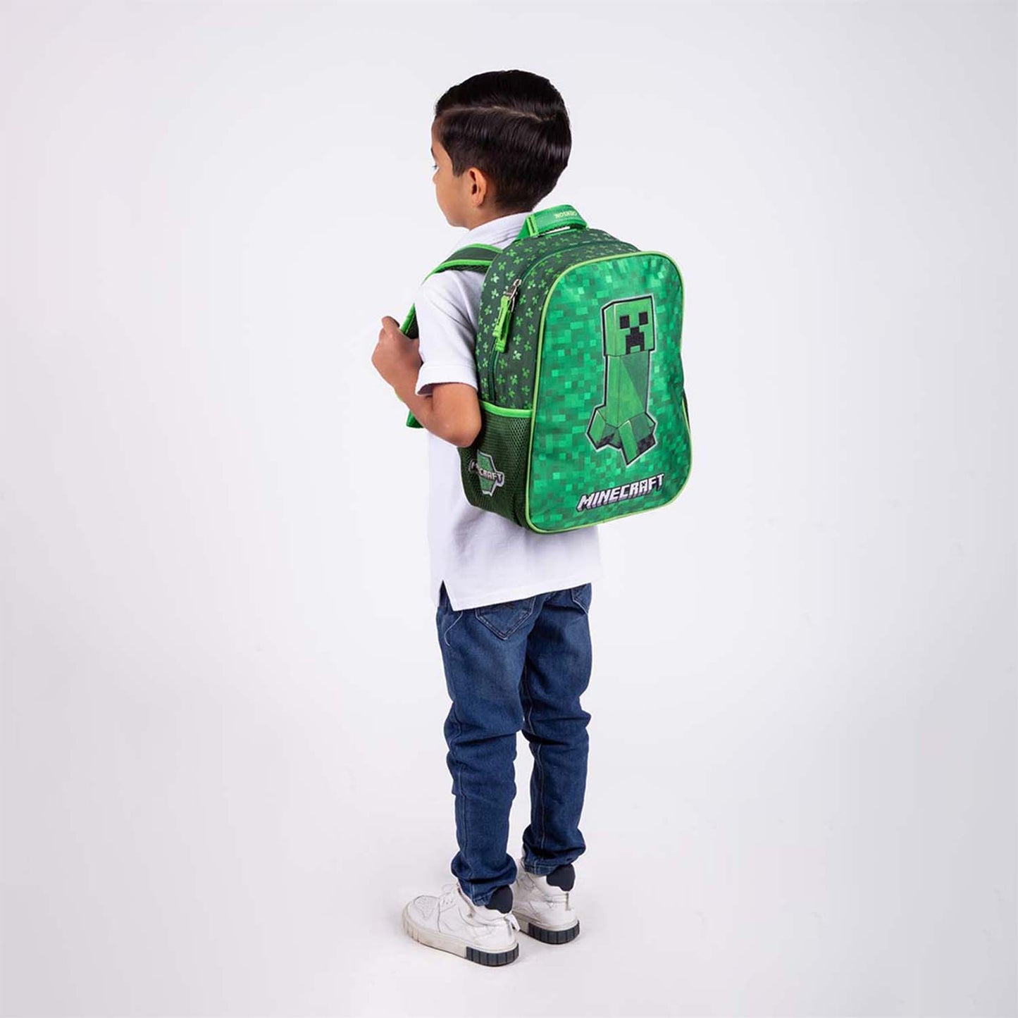 Mochila Chenson Minecraft modelo BROCK color verde tamaño KINDER