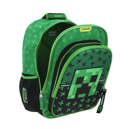 Mochila Chenson Minecraft modelo DUPPER color verde con negro