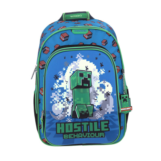 Mochila Chenson Minecraft modelo JOLLYZA color azul